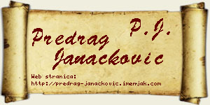 Predrag Janaćković vizit kartica